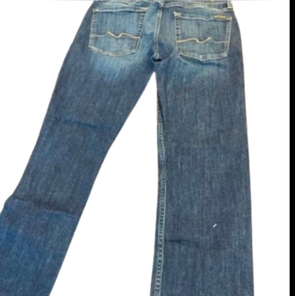 7 For All Mankind size 32 Blue Denim Jeans Medium Wash Men's Standard Straight